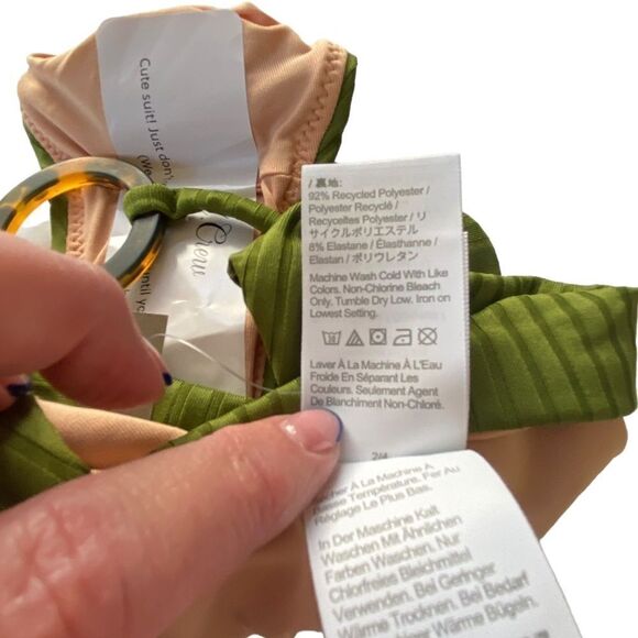 J Crew Wide Rib High Rise Belt Detail Canteen Green Bikini Bottom Sz S NWT - Picture 10 of 16